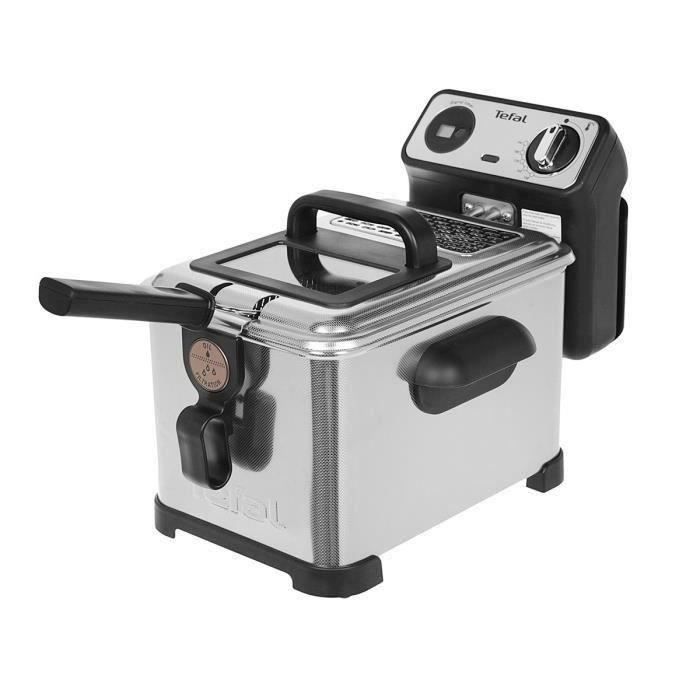 TEFAL FR51170 Friteuse Filtra Pro Inox & Design 3L, 1,2Kg de frites Thermostat Réglable