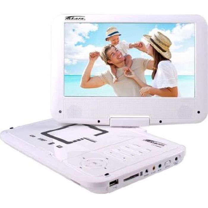 TAKARA-VR149W Lecteur DVD portable écran 9'' blanc