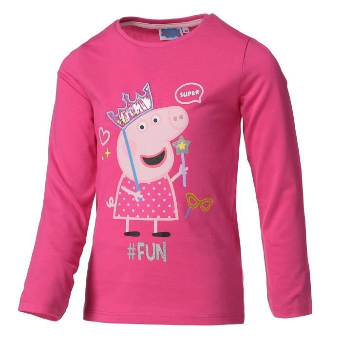 Peppa Pig Wutz T-Shirt Shirt Manches Courtes Shirt manches courtes fille rose 
