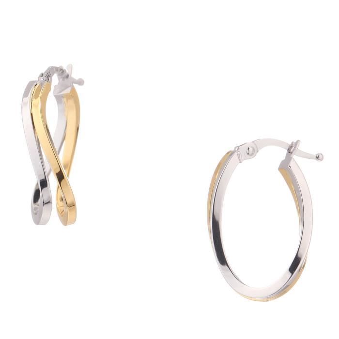 LES BIJOUX D'EMMA Boucles d'oreilles Créoles Or Bicolore 375° Femme