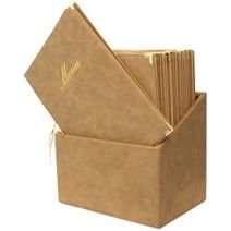 Protège-menu A5 Classique beige, double insert