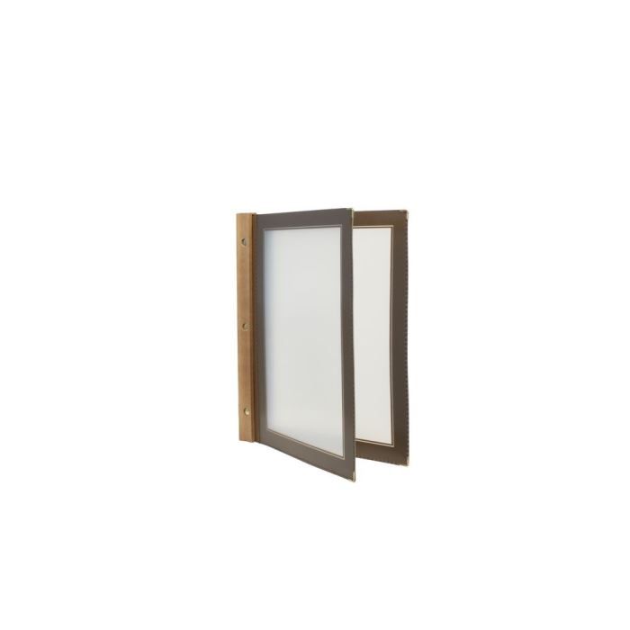 Protège menu A4 marron Ligne Bois, 2 inserts