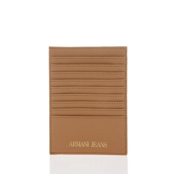 ARMANI JEANS - Porte Carte Cognac 9 Emplacements