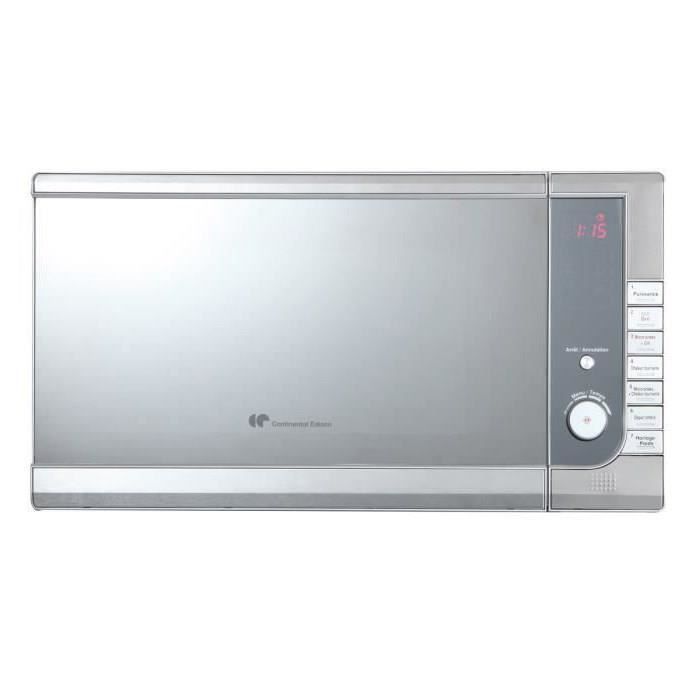 Continental Edison CEMO34CS Micro-ondes combiné - 34 L - 1000 W - Grill 1250 W - Silver porte miroir - Pose libre