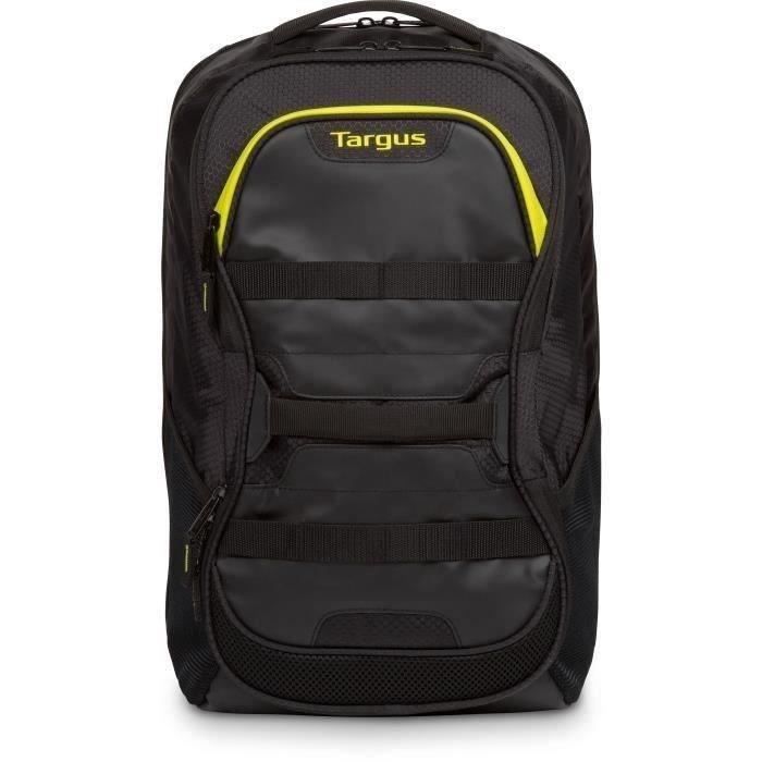 TARGUS Sac à Dos Work & Play Multisports 15.6 - Noir & Jaune Citron - 27L -Compartiment amortisseur ordinateur portable et tablettes