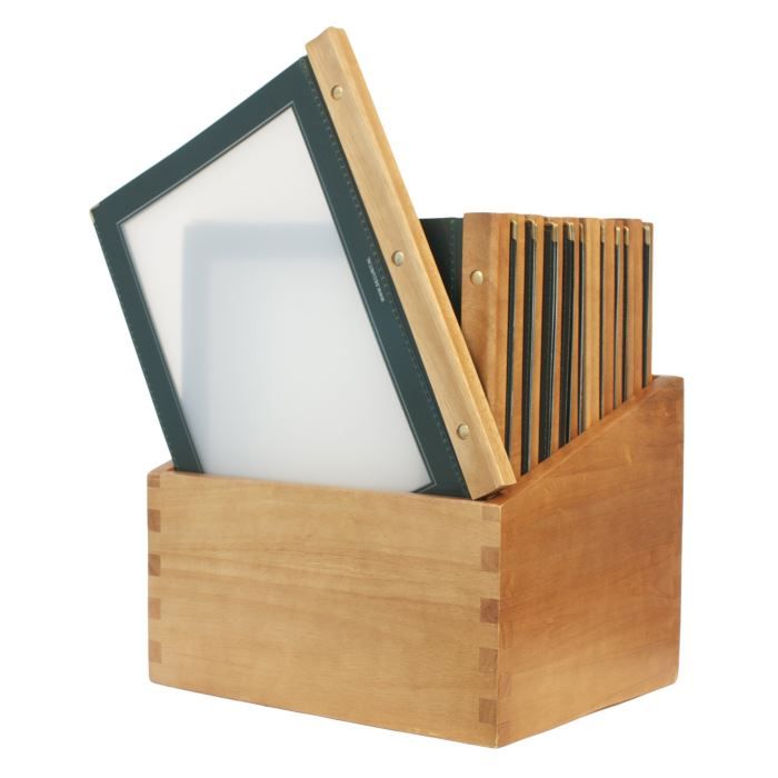 Protège menu A4 vert Ligne Bois, 2 inserts