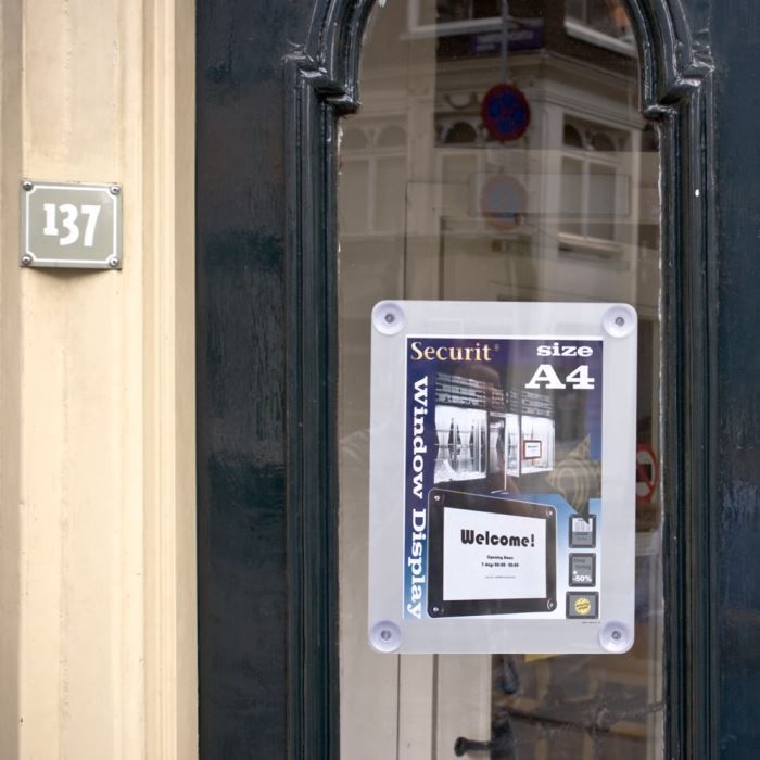 Porte affiche pour vitre - A4 - gris