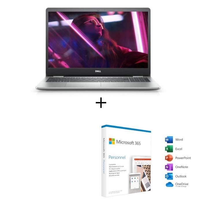 DELL PC Portable Inspiron 15 5593 - 15,6- FHD - Intel® Core™ i5-1035G1-RAM 8Go-Intel ICL-U UHD-Win10 + Microsoft 365 Personnel 1 an