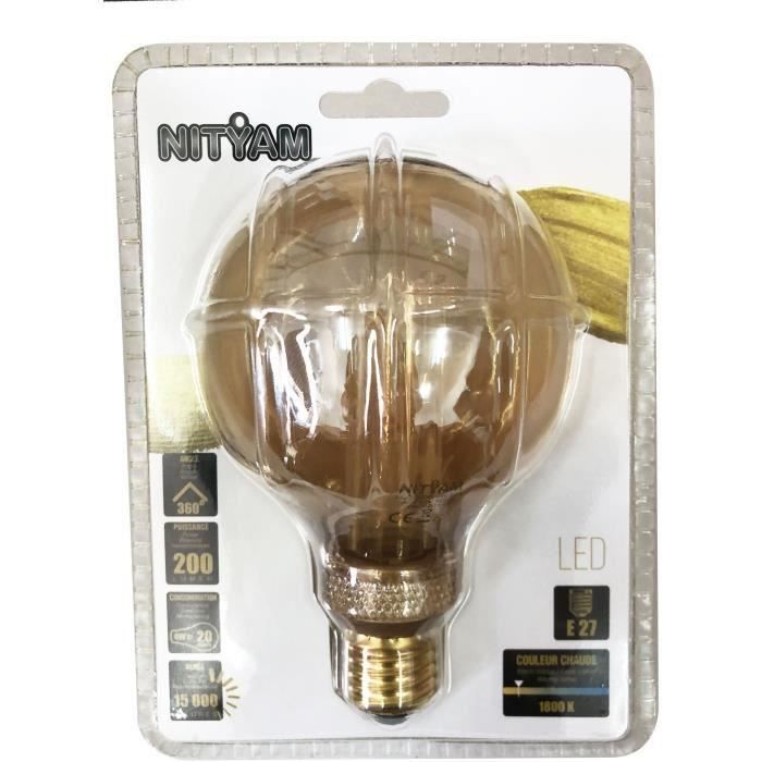 Globe E27 G95 Déco Nouvelle Génération - 4 W équivalence 20 W - Blanc chaud (Lot de 3)