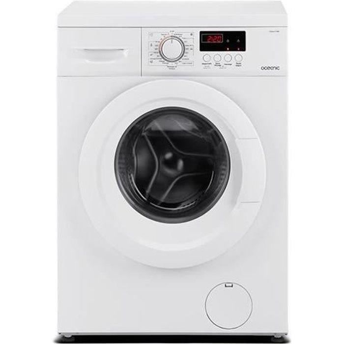 Lave-linge hublot OCEANIC OCEALL714WS - 7 kg - Largeur 59,5 cm - 1400 tours/min - Blanc