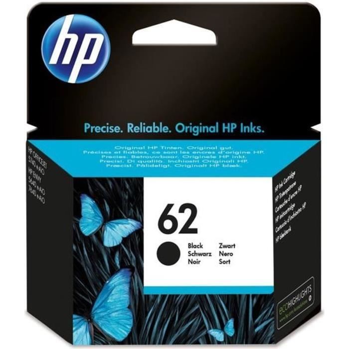 HP 62 cartouche d'encre noire authentique C2P04AE