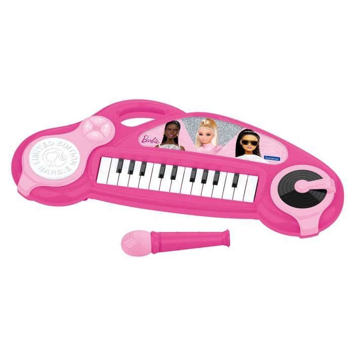 Lexibook - Piano Barbie électronique pour enfants - Effets lumineux et microphone - Haut parleur int