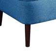 DAISY Fauteuil pieds bois - Tissu bleu jean - L 52 x P 67 x H 76 cm-4
