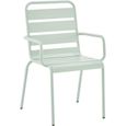 Lot de 4 fauteuils de jardin - Acier - Vert Céladon - Meuble de jardin - Métal - 4 personnes - 43 x 58 x 86 cm-2
