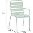 Lot de 4 fauteuils de jardin - Acier - Vert Céladon - Meuble de jardin - Métal - 4 personnes - 43 x 58 x 86 cm-3