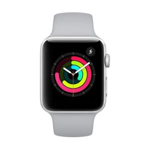 MONTRE CONNECTÉE Apple Watch Series 3 GPS - Boîtier 42 mm Argent Aluminium - Bracelet Gris brouillard (2017) - Reconditionné - Excellent état