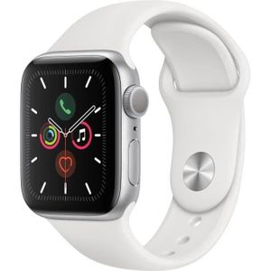 MONTRE CONNECTÉE Apple Watch Series 5 GPS 40 mm Boîtier aluminium Argent - Bracelet Blanc - S/M (2019) - Reconditionné - Excellent état