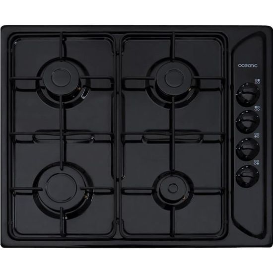 Plaque de cuisson gaz OCEANIC 4 foyers L58 x P50 cm CTG4EB Cdiscount
