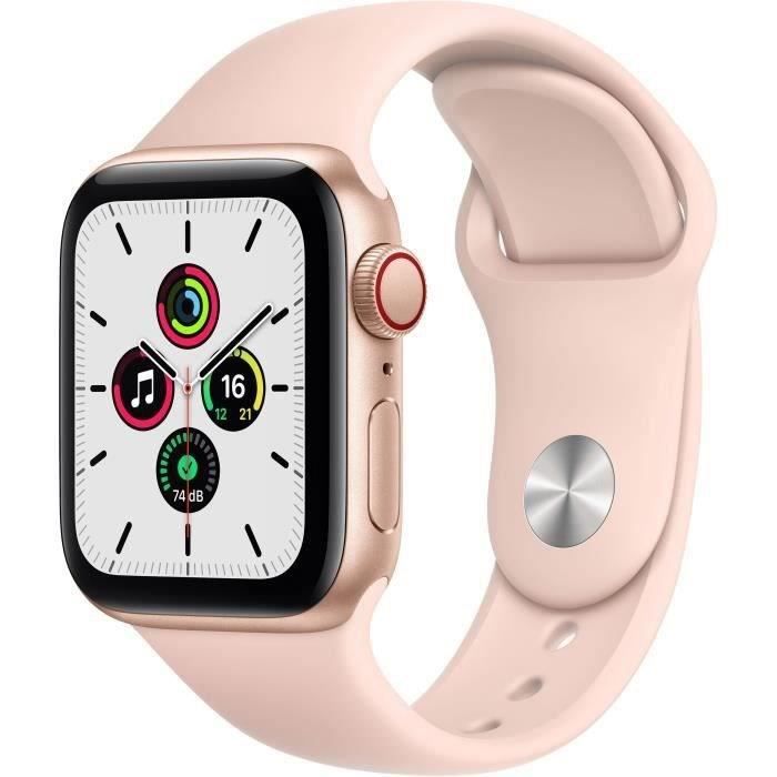 Apple Watch SE GPS + Cellular - 40mm Boîtier aluminium Or - Bracelet Rose des Sables (2020) - Reconditionné - Etat correct - Apple