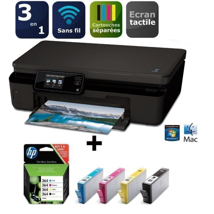 Hp Photosmart 5520 Cx042b Pack Cartouches 364 Prix Pas Cher Cdiscount L'impression du diagnostic de qualité indique que les 3 blocs cuan, magenta, jaune sont impeccables les couleurs et les bandes sont top en revanche le bloc noir est blanc.alors que le. hp photosmart 5520 cx042b pack cartouches 364