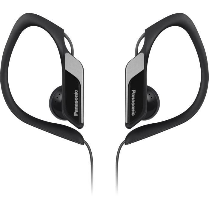 PANASONIC HS34E Écouteurs Sport semi-intra - Clip oreille - Résistants à l'eau - Noir