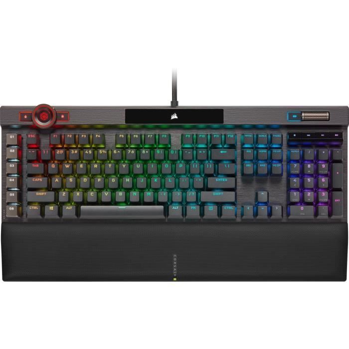 CORSAIR Clavier optique-mécanique gamer K100 RGB  - AZERTY (CH-912A014-FR)