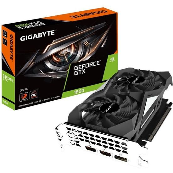 GIGABYTE Carte graphique GeForce GTX 1650 4 Go OC (GV-N1650OC-4GD)