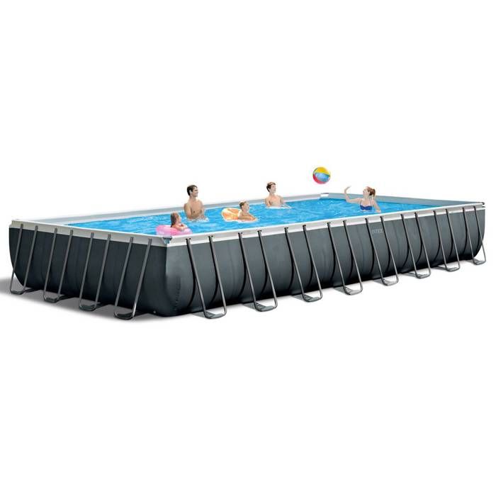 Kit Piscine Intex Ultra XTR Rectangulaire 7,32x3,66m + Enrouleur Bâche - Idéal Pour Jardin Et Fêtes