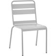 Lot de 4 chaises de jardin en acier gris - IRONCH4GR - 43 x 43 x 86 cm-0