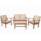 Salon de jardin - BEAU RIVAGE - LOMA - Bois d'acacia 100% FSC - Gris - 4 places