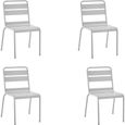 Lot de 4 chaises de jardin en acier gris - IRONCH4GR - 43 x 43 x 86 cm-2