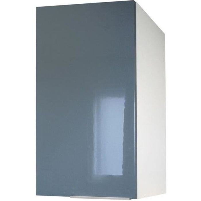 30 x 33.3 x 70 cm Berlenus Top Kitchen Cabinet with 1 Door Taupe Haute Brillance 