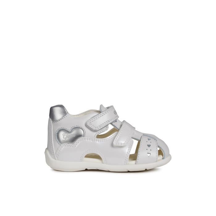 GEOX Chaussures Premier Pas KAYTAN Blanc Argent Bébé Fille