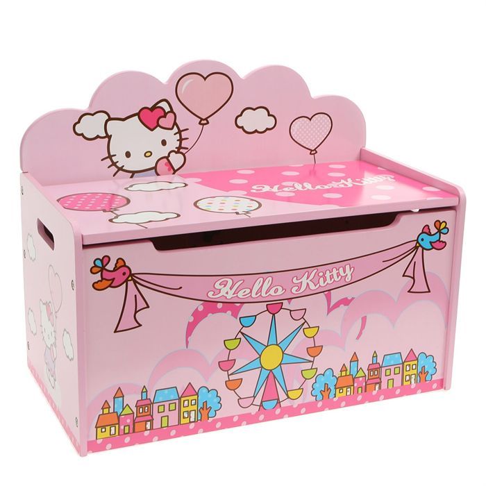 Berceau Rose En Bois Hello Kitty 44,5x29x25cm - Pour Poupon Et Poupee -  Accessoire