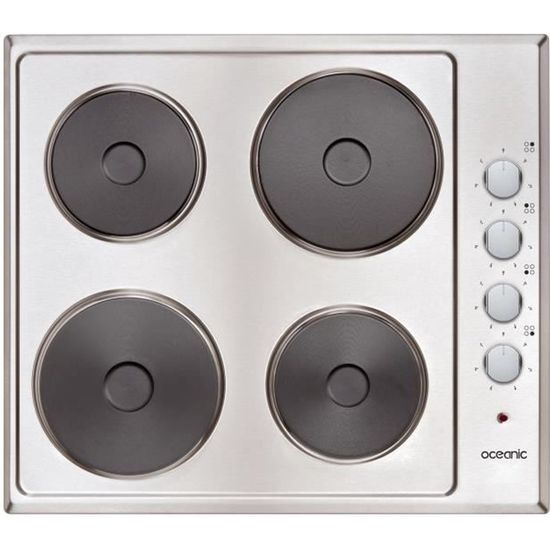 Plaque de cuisson électrique OCEANIC 4 foyers L58 x P51 cm OCEACTE4IX