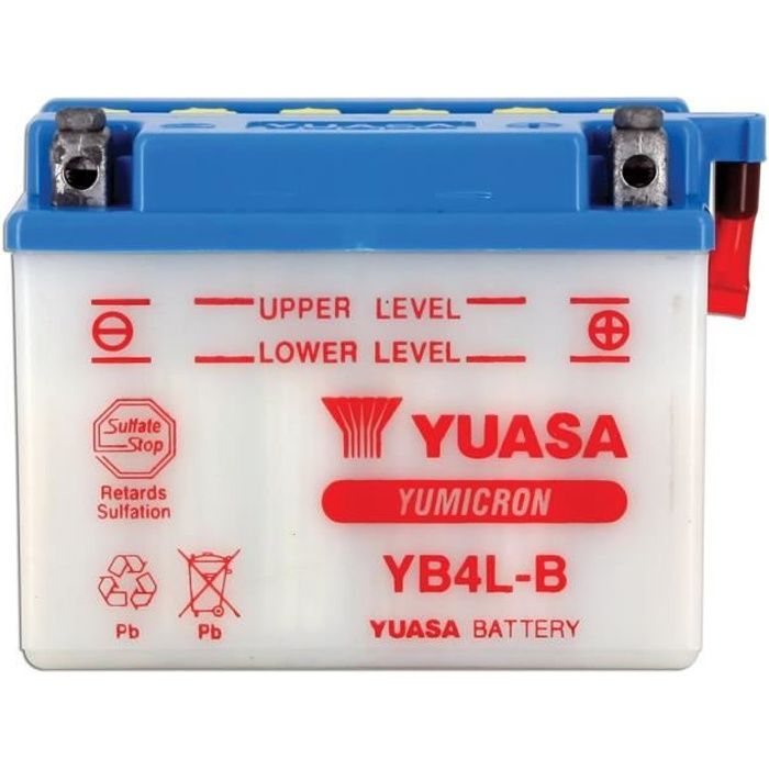 Batterie Yuasa pour Moto Yamaha 50 LB Chappy 1990 à 1994 YB4L-B / 12V 4Ah -  Cdiscount Auto