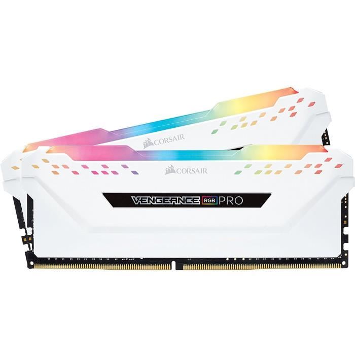 Memoire PC CORSAIR Mémoire PC DDR4 - Vengeance RGB Pro 16 Go (2 x 8 Go) - 2666 MHz - CAS 16 - LED RGB - Blanche (CMW16GX4M2A2666C16W) pas cher Memoire PC CORSAIR Mémoire PC DDR4 - Vengeance RGB Pro 16 Go (2 x 8 Go) - 2666 MHz - CAS 16 - LED RGB - Blanche (CMW16GX4M2A2666C16W) pas cher