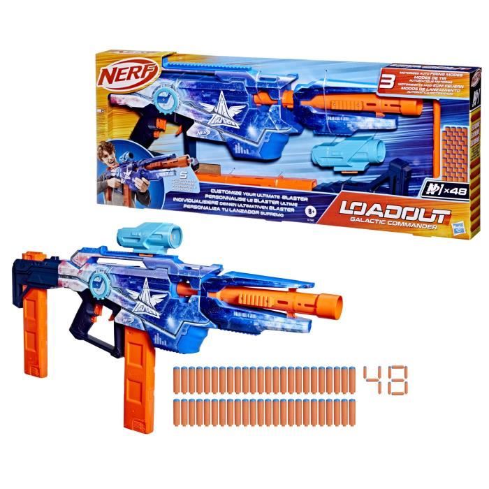 Nerf Loadout Galactic Commander blaster à fléchettes en mousse motorisé 3 accessoires et 48 fléchettes Nerf N1 dès 8 ans