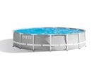 Kit Piscine hors sol tubulaire INTEX - Pris Frame - 457 x 107 cm - Ronde (Pompe, bâche, tapis de sol et échelle) - 26724NP