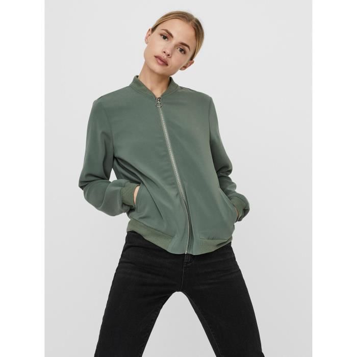VERO MODA Bomber Court Femme Vert Kaki Cdiscount Pr t Porter