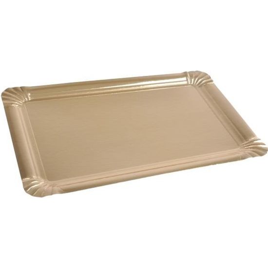 Beau plateau carton noir et doré 28 x 42 cm de notre vaisselle jetable  cartonnée pour les traiteurs.