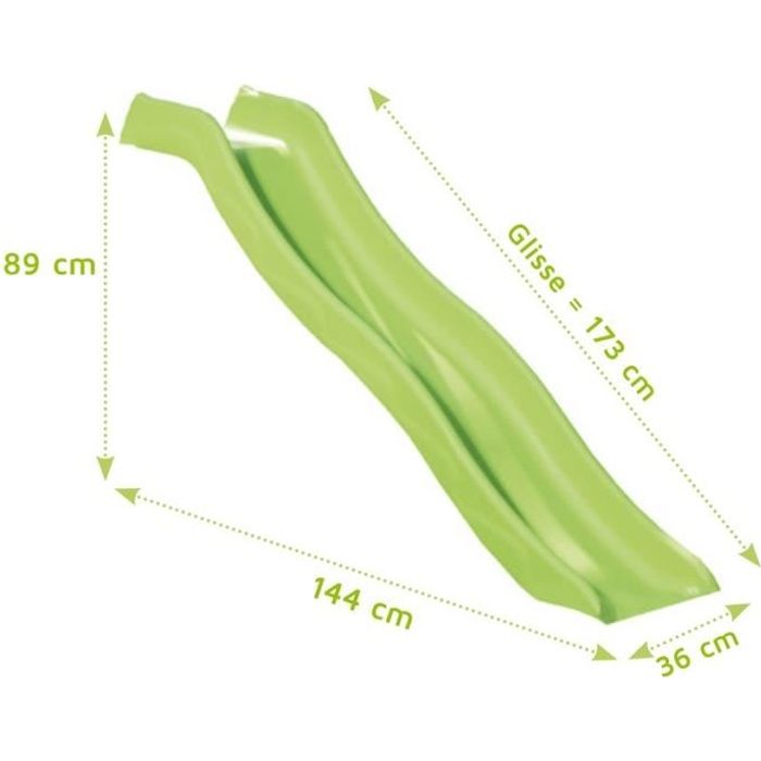 Glissière de toboggan verte pour portique - TRIGANO - 1,73m de glisse - Pour enfants à partir de 3 ans