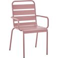 Lot de 4 fauteuils de jardin - Acier - Rose - IRONFT4RZ - 43 x 58 x 86 cm-2