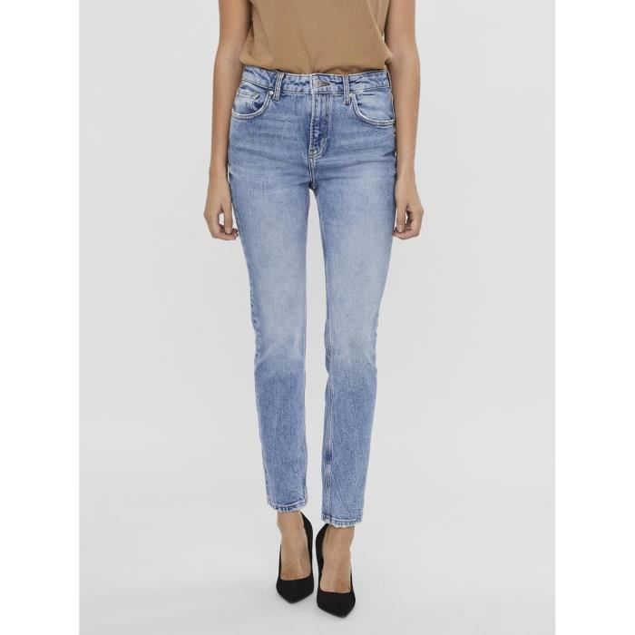 VERO MODA Jean Coupe Droite Bleu Ciel Denim Femme Bleu Ciel Cdiscount Pret a Porter