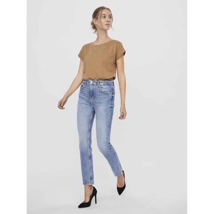 VERO MODA Jean Coupe Droite Bleu Ciel Denim Femme Bleu Ciel