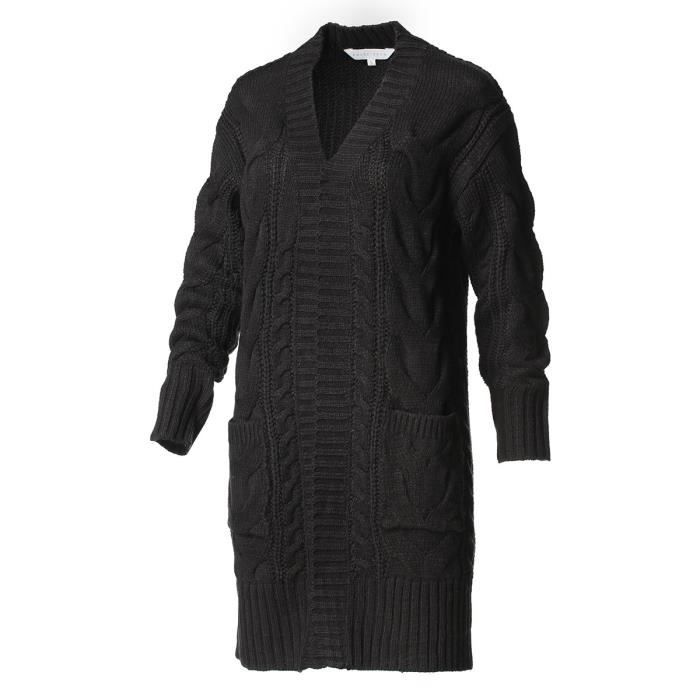 Grande taille FASHION 7STAR Cardigan à paillettes à manches longues pour femme