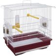 GIUSY Cage pour oiseaux rouge et blanc-0