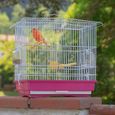 GIUSY Cage pour oiseaux rouge et blanc-1