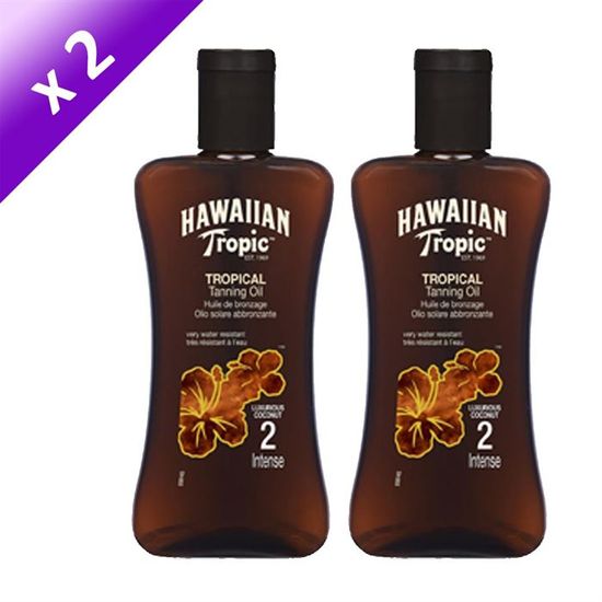 Hawaiian Tropic Huile de Bronzage Intense SPF 2 x2 Cdiscount Au quotidien