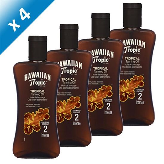 Hawaiian Tropic Huile de Bronzage Intense SPF 2 x4 Cdiscount Au quotidien